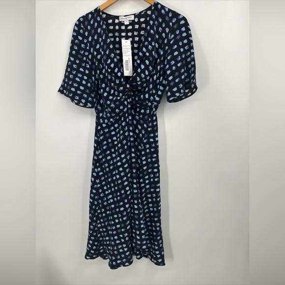 Amour Vert Joselle Squared Up Black Washable Silk Dress Size Small - Picture 1 of 6